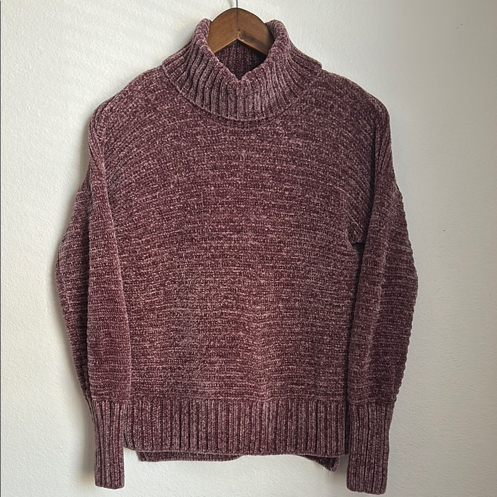 Super soft, knit, dark mauve, turtle neck sweater